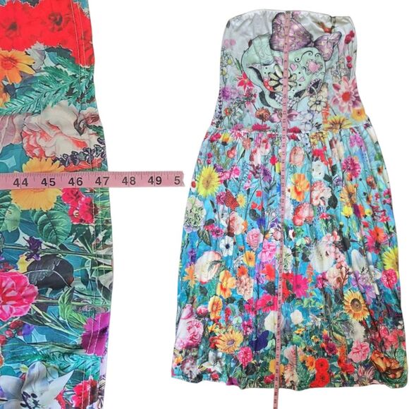 Funky Colorful Floral Strapless Dress - 3x - Picture 8 of 9